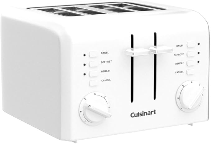 Cuisinart 4-Slice Compact Plastic Toaster White CPT-142P1