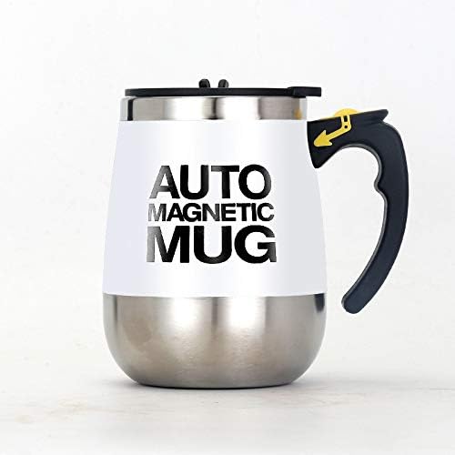 Electric Self Stirring Magnetic Stainless Steel Coffee Mug USB Blender Lazy Smart Mixer Office/Kitchen/Home Coffee/Tea/Milk-400 ml/13.5 oz