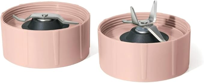 Personal Blender 12-Piece Set 240W Motor Emulsifying Stainless Steel Blade System 16oz Travel Cup with Straw BPA-Free Dishwasher Safe Jars (Rose)