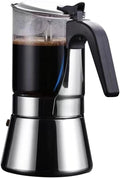 Coffee Press Espresso Maker Glass Stainless Steel Moka Pot Espresso Shot Maker for Strong Coffee Maker Pots(240ml)