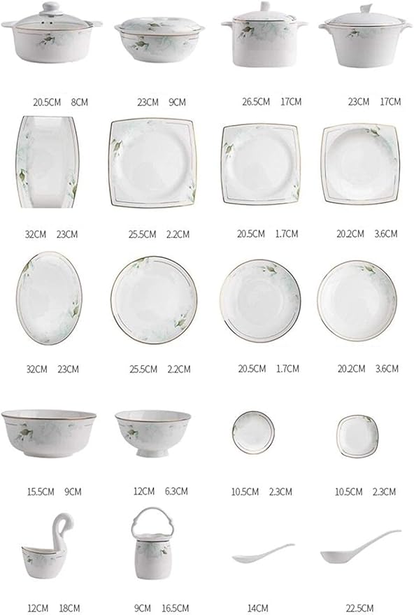 Dinnerware Set Nordic Phnom Penh Soup Pot/Plates Ceramic Plates and Sets for Restaurant and Wedding Gifts/Bone China Dinner Set