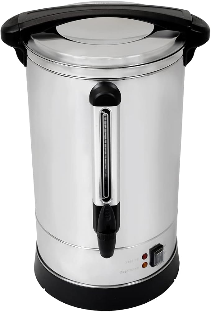 100-Cup XL Commercial Coffee Urn | Stainless Steel Coffee Maker Hot Beverage Dispenser for Catering &amp Events | Extra Large Commercial Size Coffee Brewer Broiler