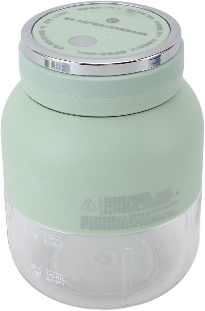 Focket Portable Electric Juicer Blender Automatically Close Replenish Vitamin C Blender Cup with USB Interface for Climbing (Light Green)