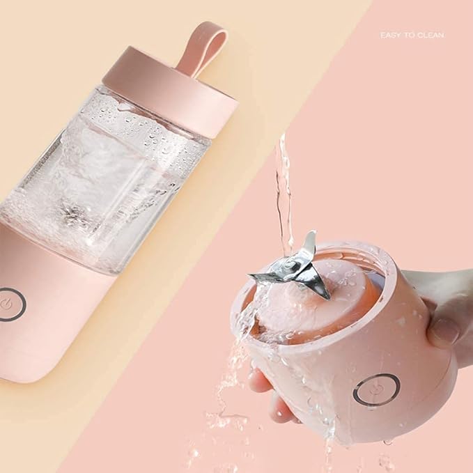 Personal Juice Mixer Blender Portable BlenderUSB Rechargeable Handheld Blender SportsTravelGym (Color : Pink)