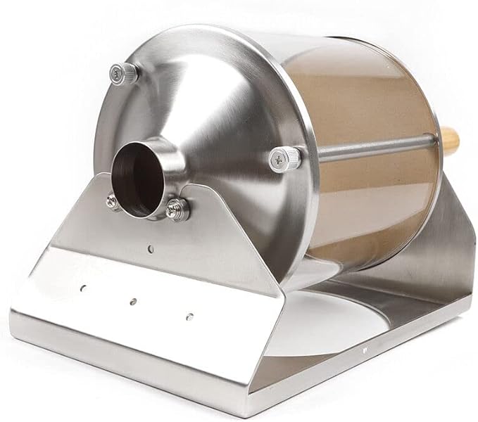 Coffee Bean Roaster110V Gas Stove Coffee Beans Roasting Machine with Funnel &amp Wooden HandleHousehold Coffee Bean Roaster with Metallic ThermometerCoffee Bean Roaster for HomeCoffee Shops