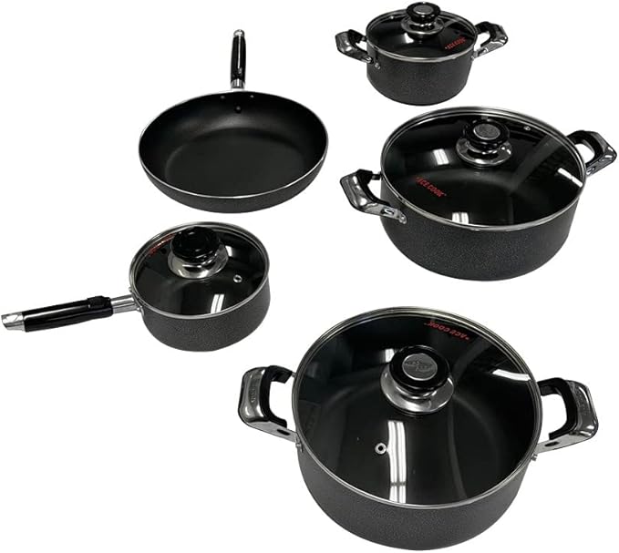5 Pc Non-Stick Sauce Pot Sauce Pan Frying Pan Cookware Set Kitchen Supply