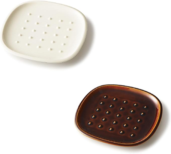 Miyama Dinnerware Set Bread Plate 7.5 x 7.1 inches Polka Dot Pattern Ivory Glaze Wedding Gift Porcelain Modern Style 2 Count