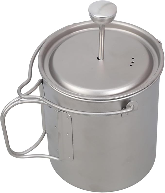Outdoors Metal Coffee Presses Portable Travels Mugs with 30° Spouts Leak Filter Cup Coffee Plunger Metal Coffee Maker