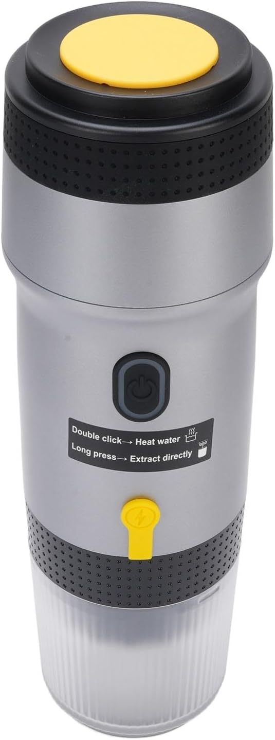 Capsule Coffee Maker Portable Coffee Maker USB Automatic for Car (Silver)