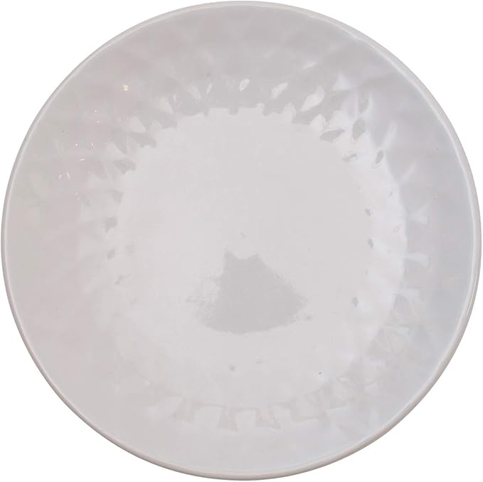 A&ampB Home Large 16 Piece Dinnerware Set Glossy Cream Stoneware Plates Bowls Mugs French Country Geometric Design Kitchenware Serves 4 People