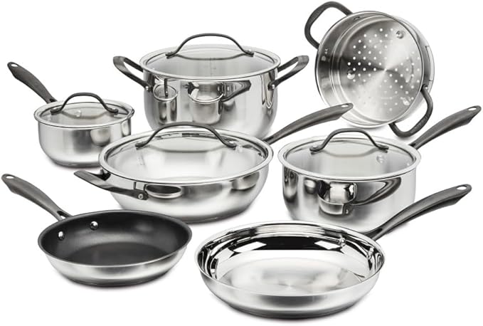 Cuisinart RADIANT PRO 11-Piece Stainless with Brushed Titanium Finish Cookware Set