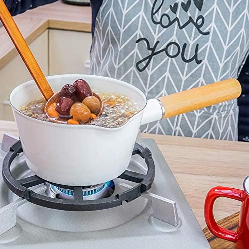 Thickened Enamel 1.2L Leaking Milk Pot Boiled Cereal Baby Rice Paste hot Milk Induction Cooker Gas General