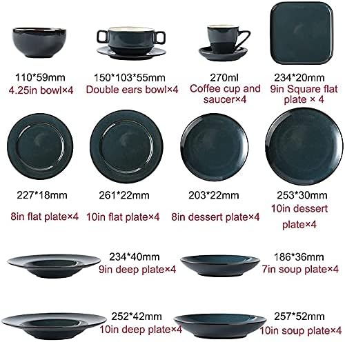 Porcelain Dinnerware Sets Plates and Bowls Sets 48pcs Ceramics Dinnerware Sets Porcelain Dishes Set Complete Table Service Compatible with Microwave and Dishwasher