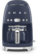 Smeg DCF02NBEU Filter Coffee Maker Aroma and Autostart Function Glass Jug Up to 12 Cups 2 Levels of Intensity Keep Warm Mode 1050 W Blue Navy