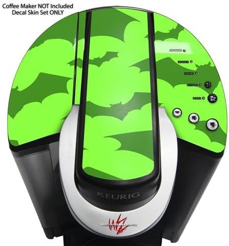 Decal Style Vinyl Skin compatible with Keurig K40 Elite Coffee Makers Deathrock Bats Green (COFFEE MAKER NOT INCLUDED)