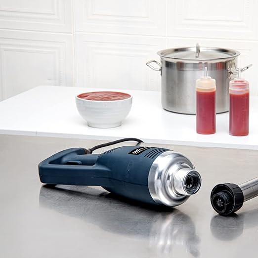 Restaurantware Hi Tek 7.7 x 4.3 x 16.3 inch Immersion Blender 1 Variable Speed Stick Blender - 1 Horsepower 750W Stainless Steel Immersion Hand Blender 110V