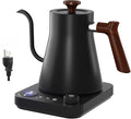 Gooseneck electric kettleAuto Boil Detection with Variable Temperature Control Stainless Steel Inner Ultra-Quiet 304 Stainless Steel1200W Quick Heating for Coffee Tea &amp Milk 0.9L(Black)