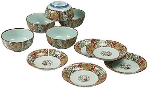 Dinnerware Set: Nishikko Imari Small Plate Set Japanese Plate and Bowl Set (Plate x 5 Pieces/Bowl x 5 Pieces) Porcelain/Size (cm) Φ11.3 x 2 Φ9.5 x 4.3 / No: 683544