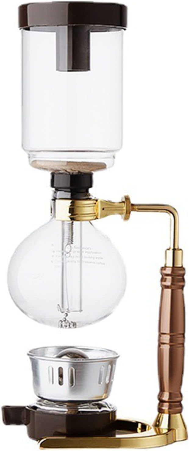 Syphon Coffee Maker Set Manual Vacuum Coffee Siphon Brewer Tabletop Glass Siphon Pot Stainless Steel Bracket for Coffee Tea 350ml/500ml (500ml)