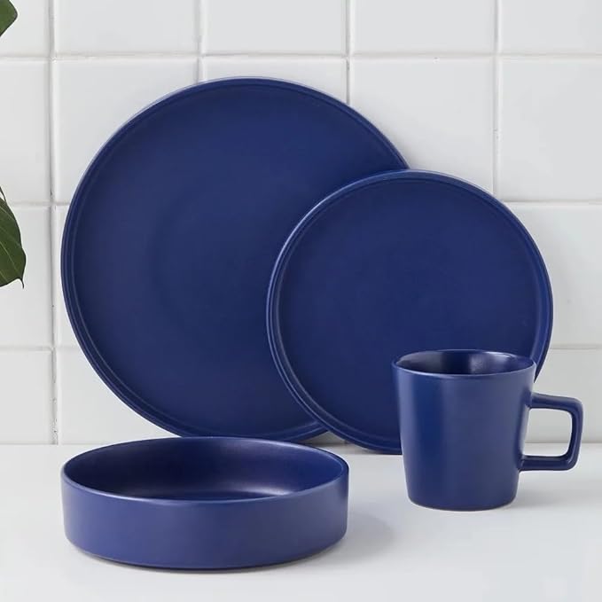 Ceramic 16-Piece Dinnerware Set Service for 4 Tableware of Plates Dinner Sets Plate Dish Bar