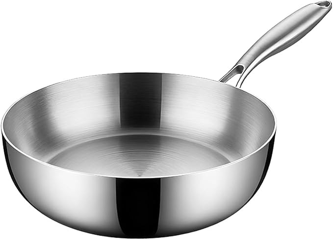 5 Ply Clad Stainless Steel 8-Piece Cookware Set with Lids Frying Pan &amp Soup Pot Wok and Milk Pot No Coating Non-Stick Kitchen Set Even Heating Frying Pans Compatible with All Cooktops9.4