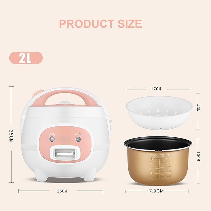 Rice Cooker Rice Cooker And Steamer Multi Cooker 2L With Keep-Warm Function For 1-3 People
