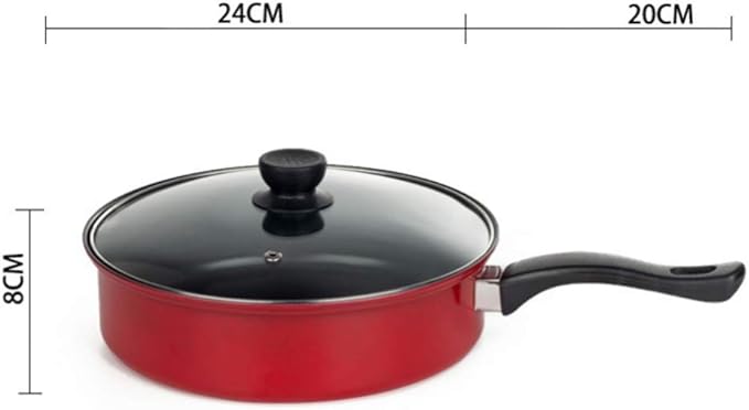 UPKOCH 3pcs Non-stick Cookware Set Red Multi-functional Frying Pan Soup Pot Milk Pan for Home Cooking Easy to Use Kitchen Utensils for