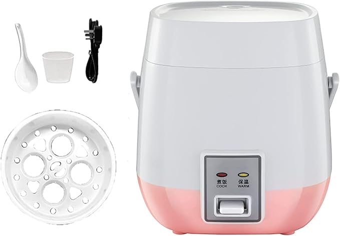 Mini Rice Cooker Household Small Multi-Function Rice Cooker One-Button Switch Automatic Heat Preservation for 1-2 People (B 1) (A 2)