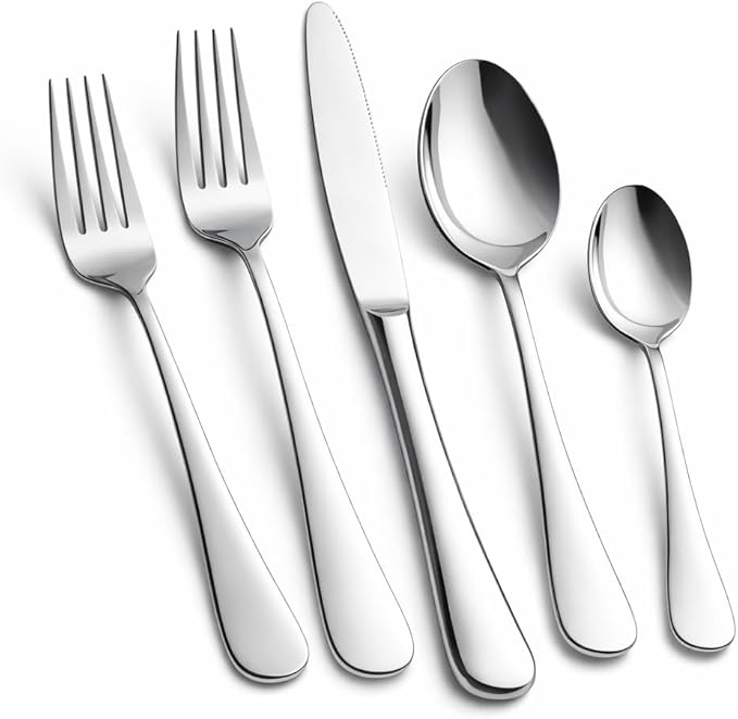 Silverware Set 30-Piece Stainless Steel Flatware Cutlery Set for 6 Mirror Polished Dishwasher Safe Tableware Set for Home Kitchen Wedding Party