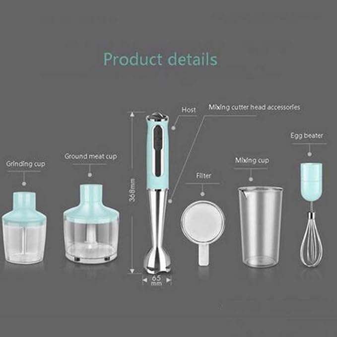 600W 4-in-1 Immersion Hand Blender Titanium Plated Speed Multifunctional Ultra-Stick Turbo Mode BPA-Free Egg Whisk/Milk Frother Detachable