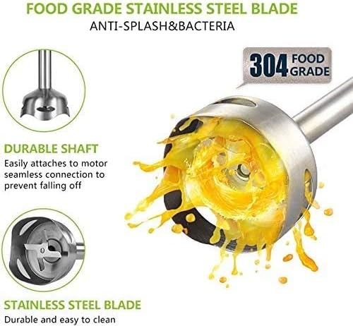 1100 Watt Multi-Speed Immersion Hand Blender 4-in-1 Multi-Purpose Handheld Blenderwith 500ml Food Grinder 800ml Container Egg Whisk Smoothies Sauces and Soups - Multi-Purpose