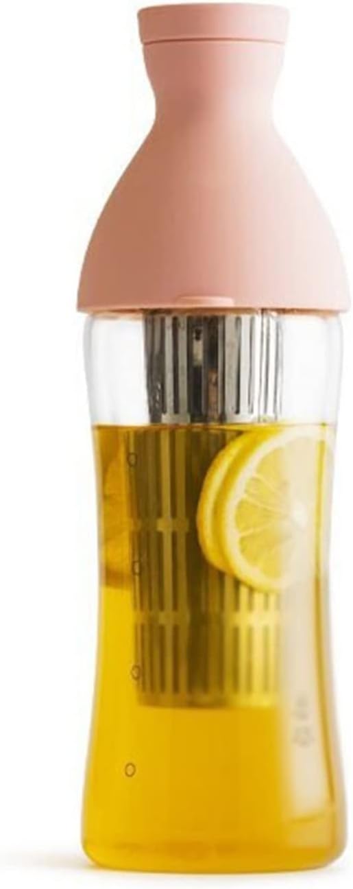 Coffee Carafe Cold Brew Pot 750ml Filter in Cold Brew Coffee Glass Coffee Maker Cold Extraction Mixing Ground Coffee with Cool Water Convenient(Red)