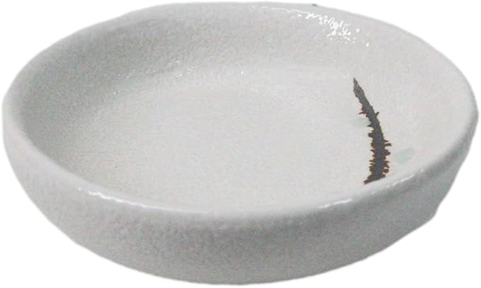 Ebros Gift Modern Yukino Hana Snow Flowers Ceramic Dinnerware Serveware Kitchenware Set Oriental Asian Restaurant Supply (Pack Of 6 Round Condiment Sauce Dishes 1.5oz)