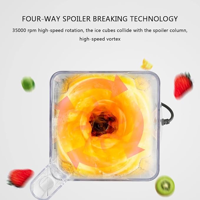 Commercial Milk Tea Shop Ice Crusher Food Processor 1500W Multifunctional Blender 2000ml Large Capacity PC Container Grinder Juicer