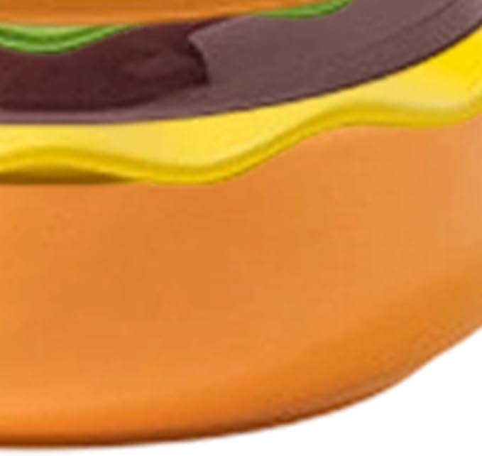 Burger Plate Set - Stackable Ceramic Dinnerware | Cute Appetizer Serving Plates with Smooth Glazed Finish Durable Oven Design &amp Space Saving Stackable Structure for Parties Picnics Home D