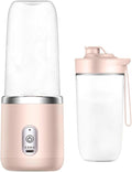 Compact Fruit Blender with Portable Water Bottle for Drinks Pink