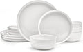 Mikasa Callie Bone China Lightweight Chip Resistant 12 Piece Dinnerware Set Service for 4 White