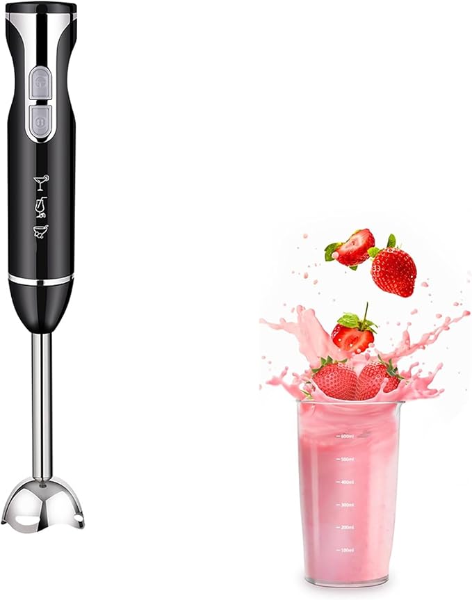 Electric Food Blender 1000W Cordless Immersion Mixer with Anti-slip Handle 2 Gear Speed Adjustable and Removable Blade Quickly Stir and Easy To Cleaning for Shakes Smoothies Puree Soups