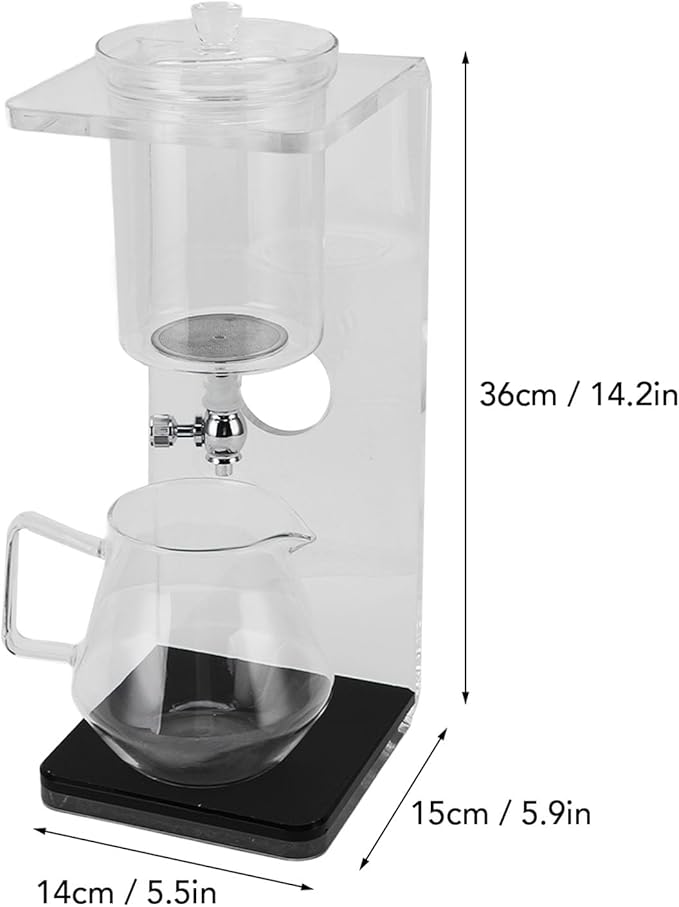 Cold Brew Dripper Portable Glass Green Tea Drip Tower Cold Drip Coffee Maker Teapot Water Separation Enchanti Infuser Pot for Home Office