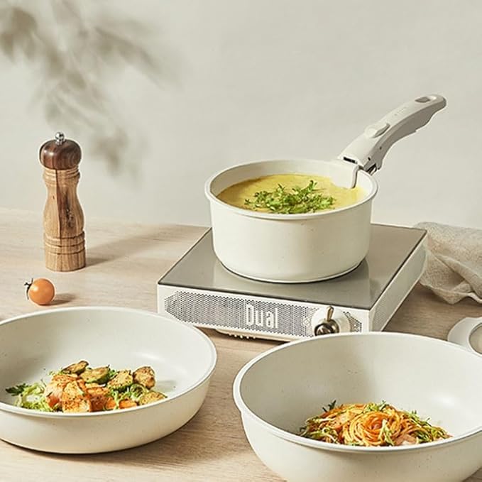 Easy to clean Removable 5piece Aluminum Non stick Cookware Set Frying Pan Kitchen supplies Kitchen