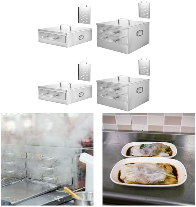 Stainless Steel Rice Noodles Steamer Rice Noodle Rolls Maker Cantonese Cuisine Roll Cooker with Trays 201 1 layer