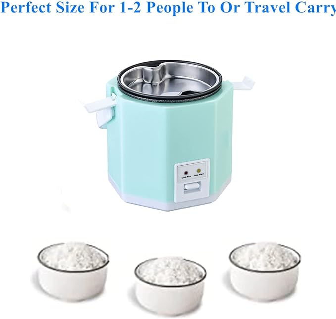 Portable Mini Rice Cooker Electric Travel Rice Cooker Small Removable Non-Stick Pot Keep Warm Function Suitable