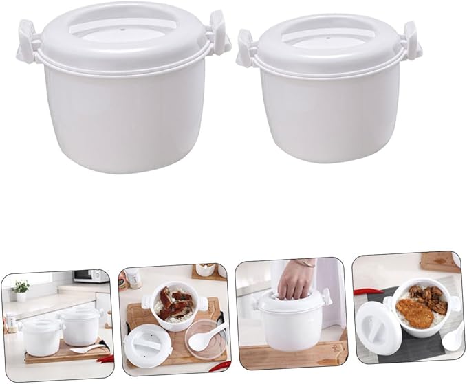 2pcs Practical Rice Cooker Set Microwave Rice Cooker Making Tool Household