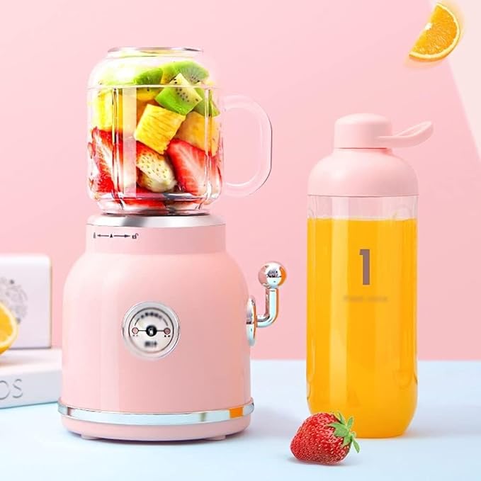 Multifunctional Portable Electric Juicer – Fruit &amp Vegetable Extractor Milkshake Maker Smoothie Blender with Stainless Steel Blades