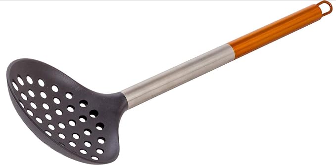 12 Piece Copper Ceramic Nonstick Cookware Set Fry Sauce Pan Casserole Fryer Insert S/Steel Spoon Spatula Ladle Slotted Turner Glass Lids Utensils