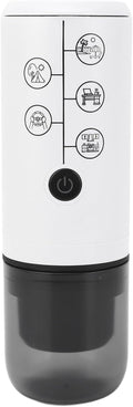 Portable Electric Coffee Maker Cordless Rechargeable 17 Bar Pressure Capsule Coffee Machine with Intelligent Control Panel for Outdoor Travel Camping Home Office (White)