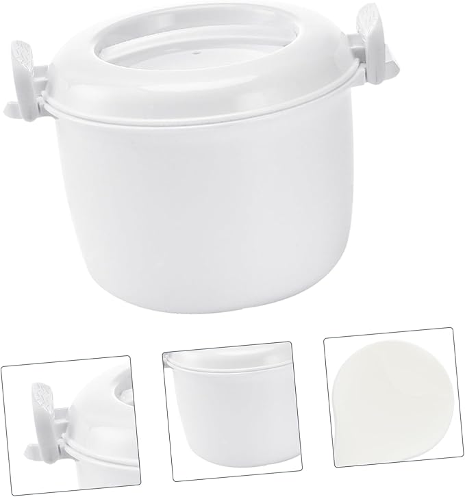 2pcs Microwave Rice Cooker Compact Food-grade Steamer for Rice Pasta and Vegetables for Home Office and Dorm Small