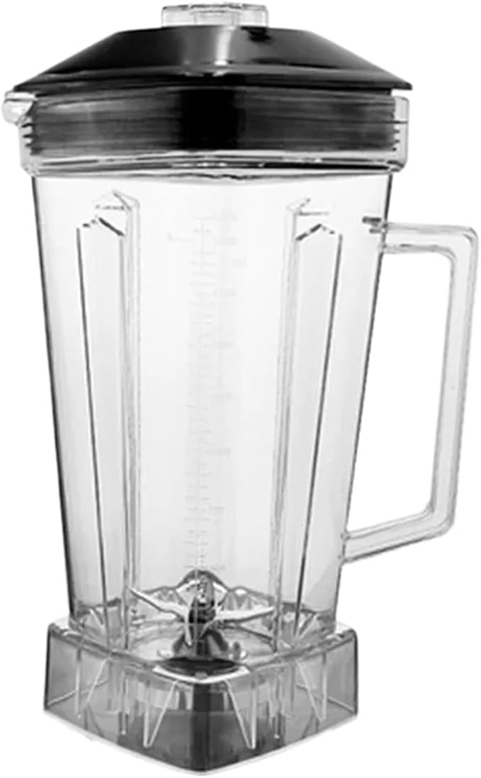 2L Square Container Jar Jug Pitcher Cup Bottom With Serrated Smoothies BladesCompatible For Commercial Blender Spare Parts