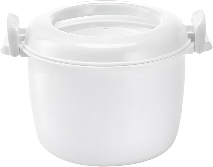 Rice Cooker Small Large White Plastic With Lid For Microwave Portable Travel Ideal Multi-Functional Insulated Lunch Box