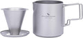 Boundless Voyage Titanium Pour-over Coffee Maker Set Coffee Mug with Reusable Detachable Dripper Manual Reusable Cone Filter for 1-2 Cups 6007P